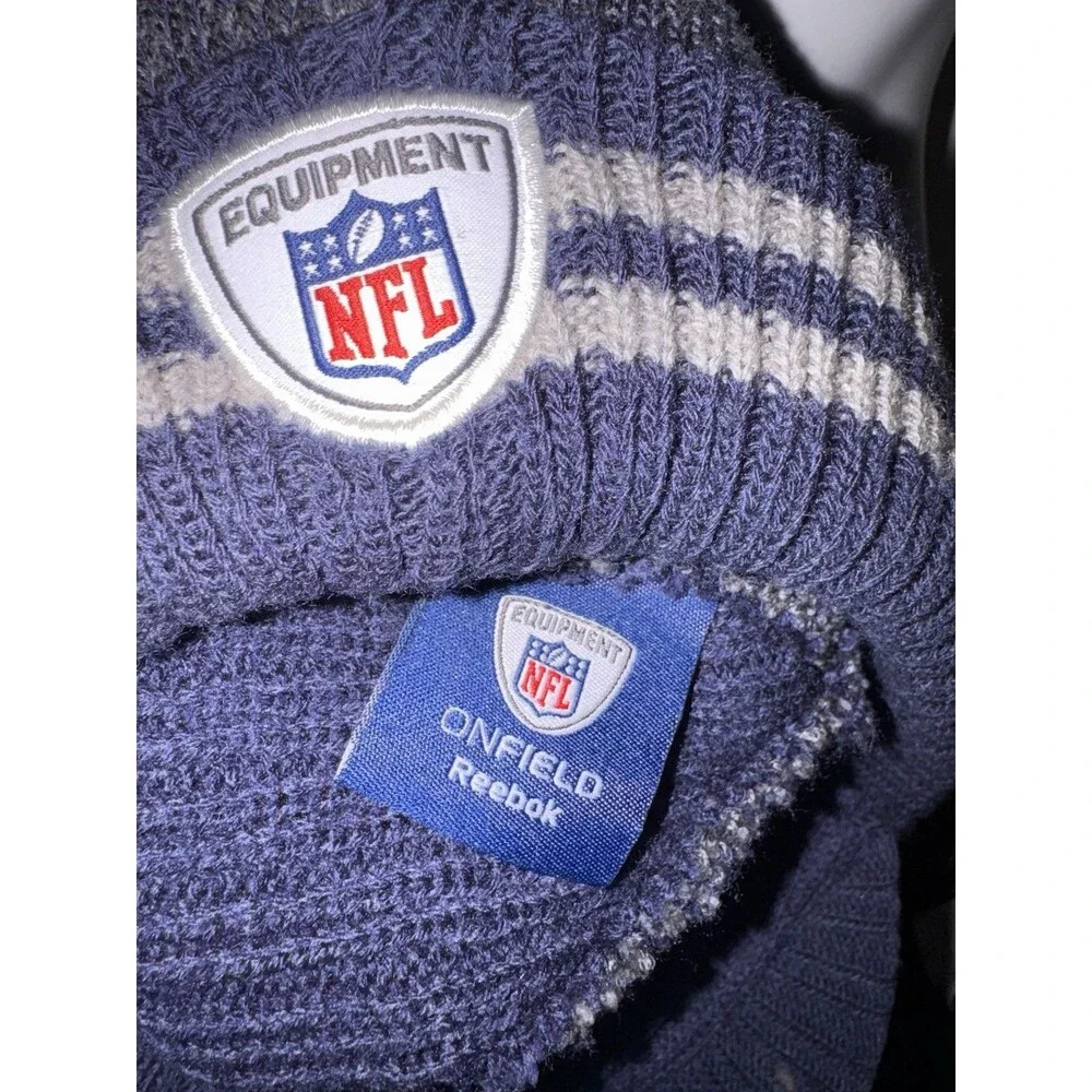 Reebok Dallas Cowboys Knit Beanie Hat NFL Equipment Blue Gray Winter Cap